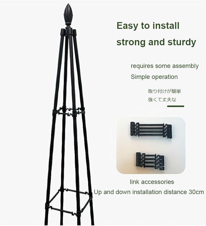 1 PC Garden Trellis Garden Obelisk Trellis for Climbing Plants Rustproof Teepee Plant Support Cage for Indoor and Outdoor Climbing Plants(3.9FT)(Size:A-120cm/47.2in)