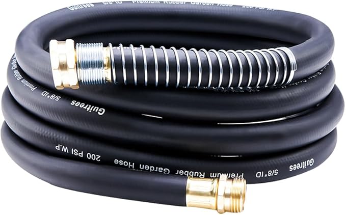 Leader Garden Hose 10ft x 5/8 Heavy Duty Short Water Hose Male to Female Fittings Five Layered Braiding for Durability 1000PSI Burst 300PSI Working (Black)