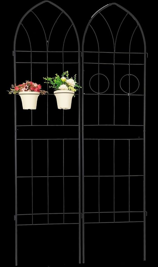 Set of 4 Rustproof Metal Garden Trellises 78.7x19.7 Compatible with Climbing Plants Outdoor