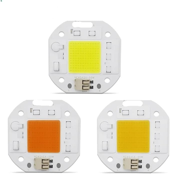 3PCS No Welding AC 220V 50W LED COB Chip Diode Driverless DOB Module 5454 Lamp Beads for Plant Grow Light Floodlight Spotlight(Cold White220V 20W)