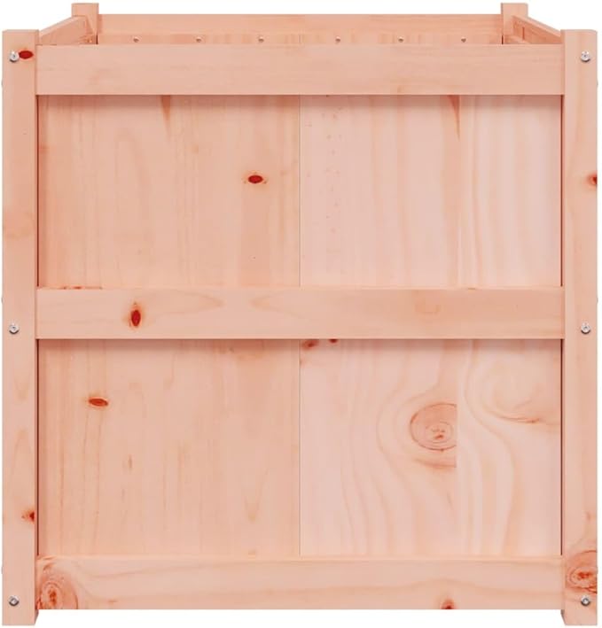 Large Square Garden Planter Box Solid Douglas Fir Wood Oiled Finish 27.6x27.6x27.6 inch Outdoor Raised Garden Bed for Patio Balcony Herbs Flowers Vegetables