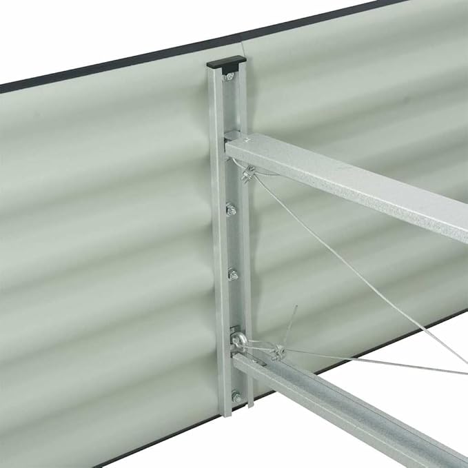 Steel Planter Raised Bed Metal Flower Box Planter Raised Beds Outdoor Garden for Planting Fruit 157.5x31.5x17.3 Gray -737