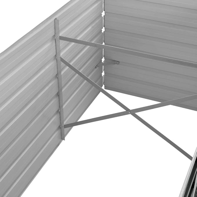 SKM Garden Raised Bed Garden Raised Bed Anthracite 126x31.5x17.7 Galvanized Steel