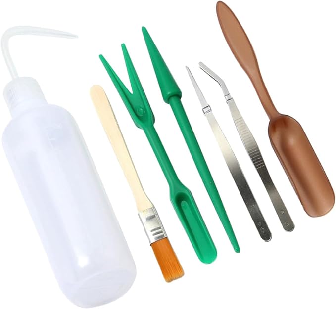 Toyvian 21pcs Gardening Hand Tools Set Plant Accessories Transplanting Tool Tweezers Trowel for Succulents Miniature Gardening