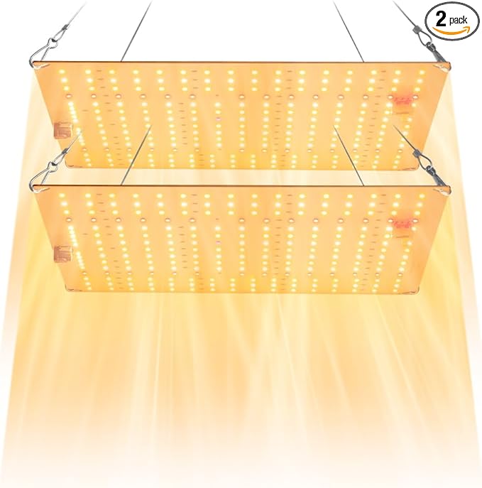 2PCS 800W LED Grow Lights-Sun like Full Spectrum to Replicate Daylight for Diverse Growth Stages Enhance Photosynthesis. Adjustable Brightness-Ideal for Grow Tents Greenhouses Indoor Plants Seedlings