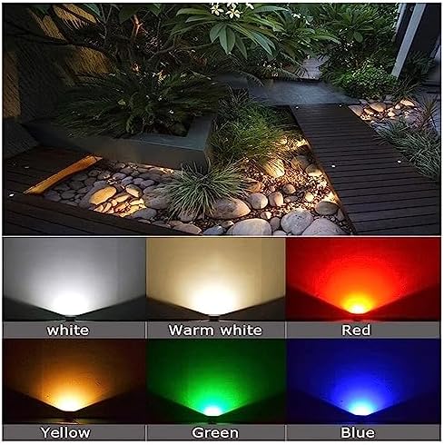 Outdoor landscape spotlight LED ground landscape lamp – outdoor recessed lights IP67 waterproof LED recessed spotlight LED ground floodlight for outdoor use round recessed Yellow Light-15 W