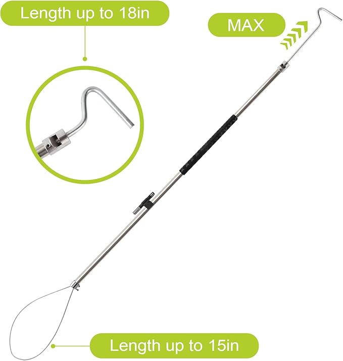 Dog Catcher Pole Animal Catch Pole Control Tool Trap Kit for Dogs Pig Fox Hog and Other Wildlife Catching - 52inch with Flashlight