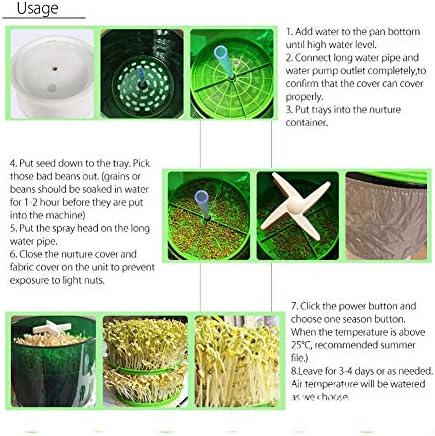 Dweekiy Automatic Intelligent Double Layer Bean Sprouts Machine for Home Sprouting Tool with PTC Heating (US Plug 110V)