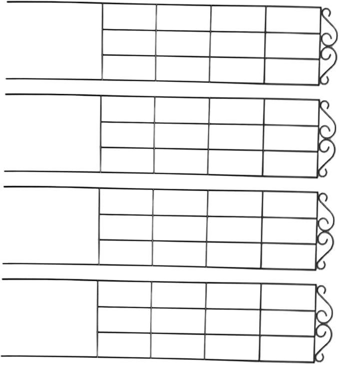 TEHAUX 4pcs Metal Climbing Plant Trellis Frame 50x15cm Black Vine Support for Garden and Potted Plants Climbing Cage for Indoor and Outdoor Gardening