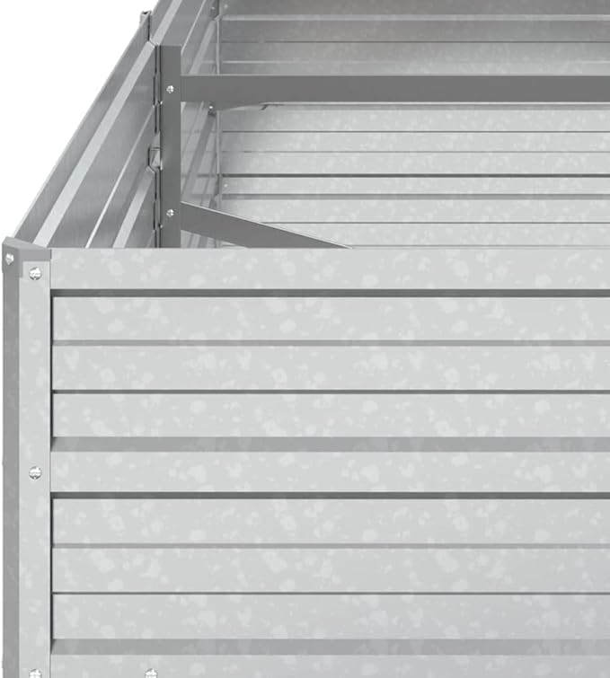 Garden Raised Bed 63x31.5x17.7 Galvanized Steel Silver Silver 13.68 lbs