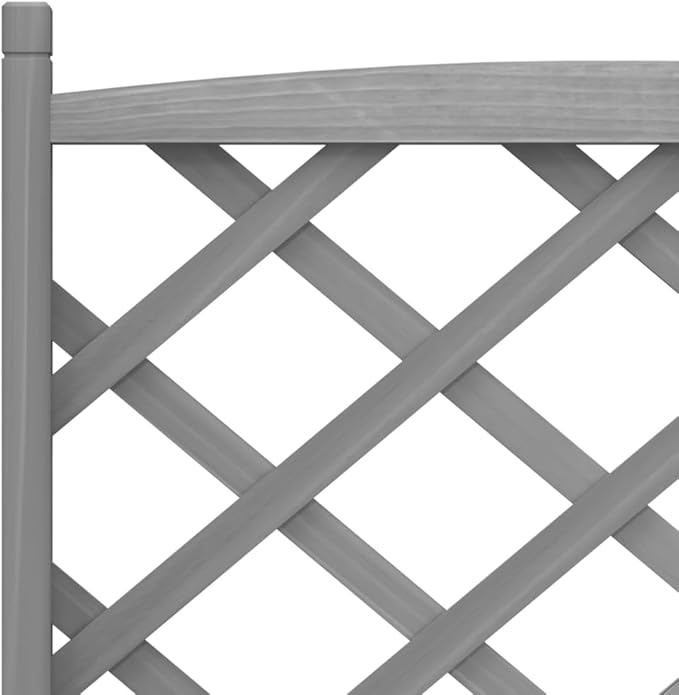 Wood Planter Box with Trellis and Wheel Outdoor Raised Garden Bed for Climbing Plants Free-Standing Trellis Planter Box 29.5x13.8x62 Gray Solid Wood Fir