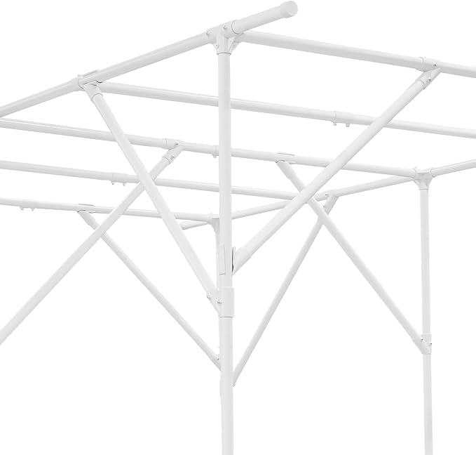 Grape Vine Trellis 6.56x4.92x6.56ft Heavy Duty Garden Trellis for Climbing Plants Large Steel Plant Support with ABS Base for Tomatoes Cucumbers Outdoor (White)