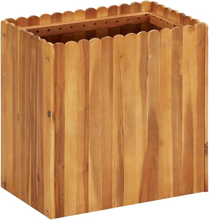 Wooden plantersPlanting Box RacksGardening Decorationsfor BackyardPatio and BalconyGarden Raised Bed 19.6x11.8x19.6 Solid Acacia Wood