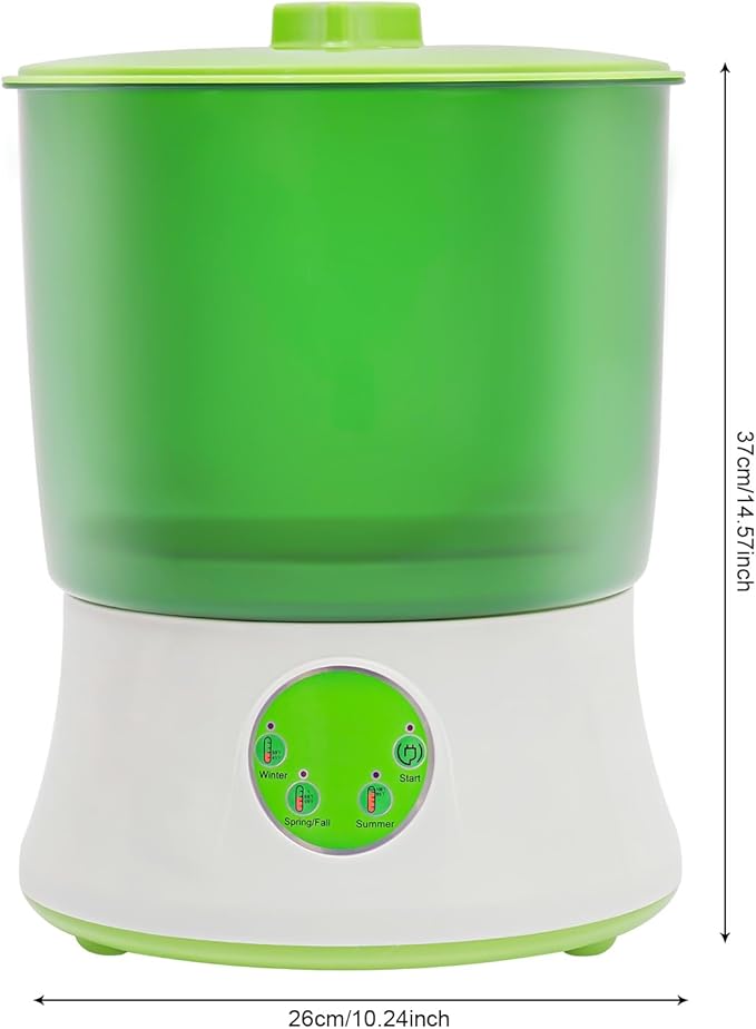 2 Layers Bean Sprouts Machine 3 Different Modes Complete Sprouts Growing Kit Intelligent Automatic Bean Sprouts Maker Function Large Capacity Seed Grow for Radish Alfalfa Wheatgrass Broccoli