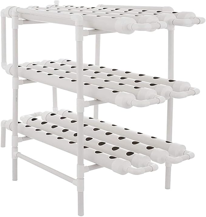 Hydroponics Growing SystemHydroponics System 3 Layer 108 Holes PVC Pipe Hydroponic Kit for Planting Lettuce Outdoor Garden Hydroponics Growing System Tower GYL24824