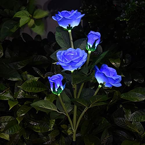 Plant Growing Lamps Solar Flower Light Rose Flower Lamp Led Solar Light for Garden Decoration Waterproof Outdoor Landscape Lawn Lamp for Patio Yard(1)
