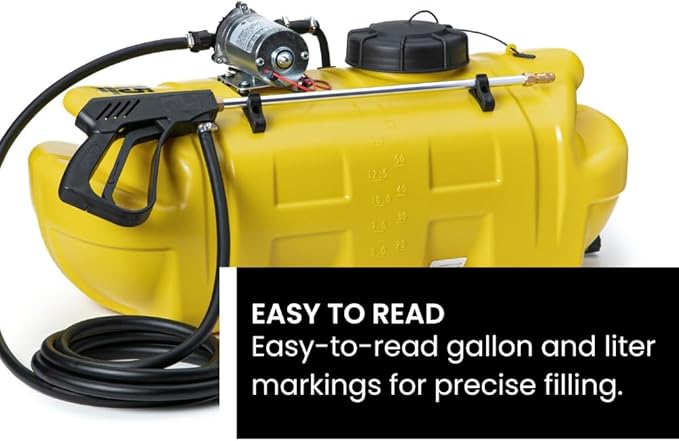 15 Gallon Gold Spot Sprayer – 2.2 GPM SHFLO 12V Pump Deluxe Handgun with Adjustable Tip 15’ Hose – ATV/UTV Sprayer for Lawn Garden Weed &amp Pest Control