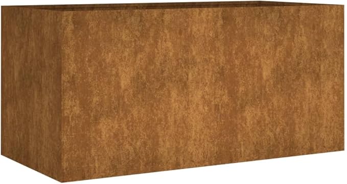 Corten Steel Garden Raised Bed Ample Space Outdoor Planter Box with Open Bottom Metal Raised Planter Bed for Vegetables Flowers 31.5x15.7x15.7 Brown-392