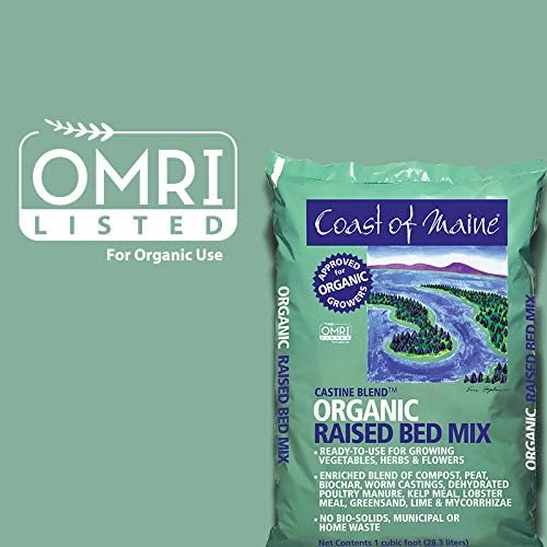 Coast of Maine Organic &amp Natural Castine Blend Soil - Nutrient-Rich Garden Soil w/Mycorrhizae Biochar - Enhanced Drainage &amp Aeration - for Raised Bed Gardening &amp Container Gardening (1 cu
