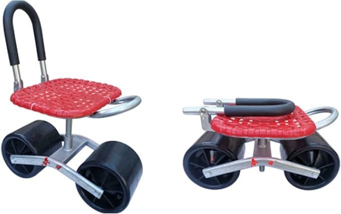 Garden Rolling Stool with ling Pad Garden Cart Tool Planting Picking Moving Chair with Wheels Garden Cart Rolling Work Seat Adjustable 360°