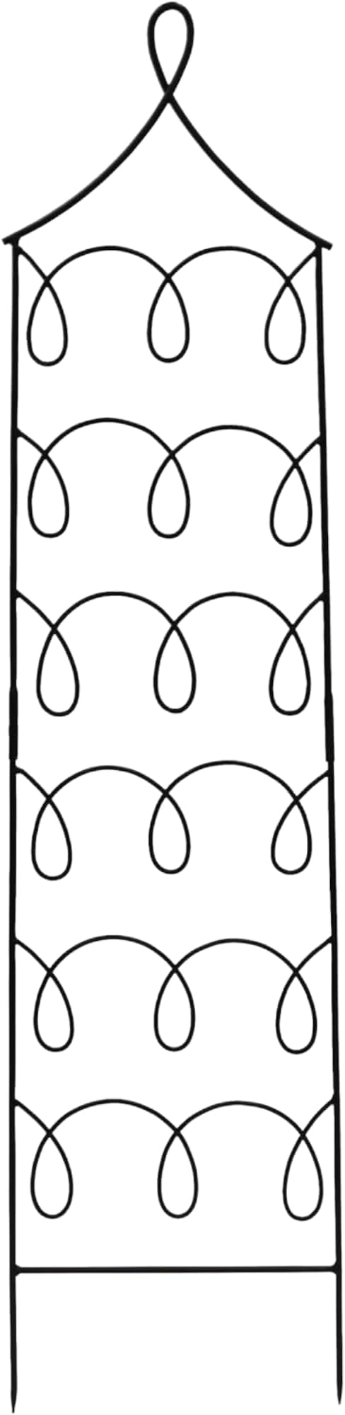 Gingerbread Cottage Wrought Iron Garden Trellis Freestanding Vertical Plant Support Storybook Cottage Style 72 H x 18 W Black Powdercoated