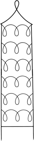 Gingerbread Cottage Wrought Iron Garden Trellis Freestanding Vertical Plant Support Storybook Cottage Style 72 H x 18 W Black Powdercoated