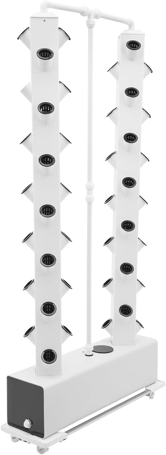 56-Plants Vertical Gardening Stackable Planter Hydroponic Growing Kit Hydroponics Growing System Stackable Herb Vegetable Planters for Balconies Kitchens Offices.