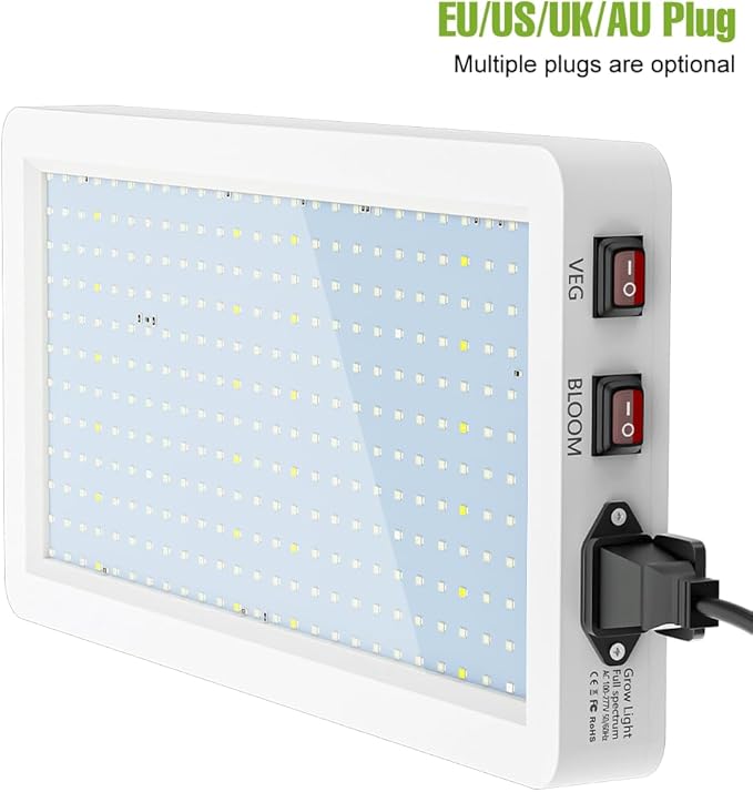4PCS 800W LED Full Spectrum Grow Lights 110V Energy-Saving Lamp Beads Veg/Bloom Dual Modes 100-277V Universal Voltage US Plug Ideal for Seed Germination Hydroponics Vegetable/Flower Indoor Plants