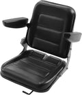 Universal Lawn Mower SeatUniversal Seat for Forklift Garden Tractor Lawn Mower w/Adjustable Backrest NEW Tractor Seat Fold Down with Armrest Headrest Seatbelt Waterproof Loader Forklift Seat