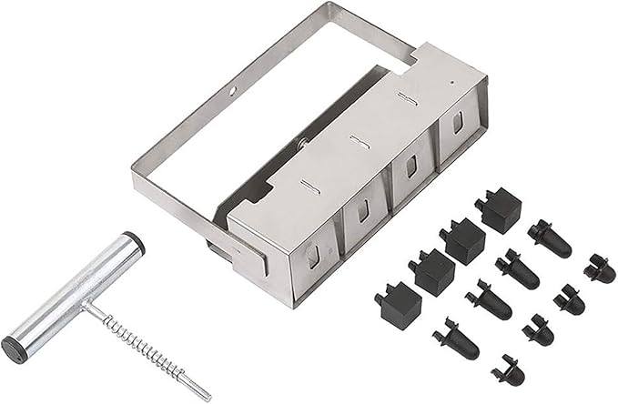 Dxcaicc Soil Blocker Stainless Steel Auxiliary Planter with 3 Accessories to Quickly Make A Set of 4 * 5Cm Soil Blocks