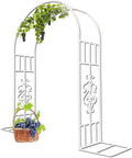 Garden Trellis Arch Archs Trellis For Climbing Plants Outdoor Metal Arbor Archway Arch To Use In The Entrance To Courtyard W:4.6ft 5.9ft 7.2ft 8.5ft 9.8ft 11.2ft 12.5ft H:7.6ft(White3.0x2.30m/9.8x7