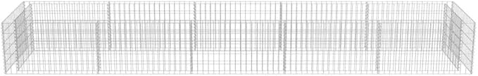 Gabion Planter Raised Bed Outdoor Garden Galvanized Steel Wire Mesh Grid Stone Wall Flower Raised Bed for Vegetables Flowers Plants 117.2 x 35.4 x 19.7