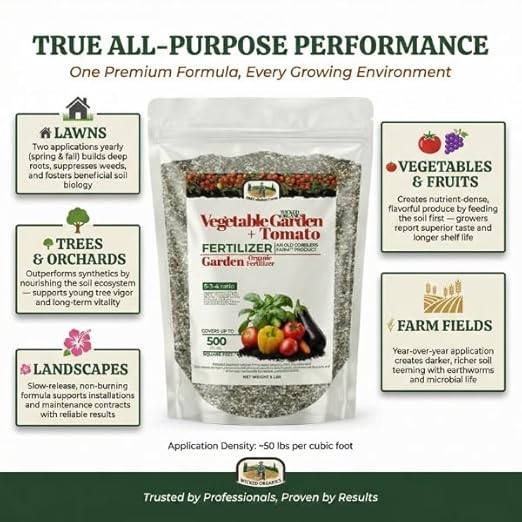 Old Cobblers Farm™ Wicked Organics Organic Garden and Tomato–Balanced Formula for Strong Roots Healthy Growth &amp Flavorful Harvests–for Backyard Vegetable Plots (5 lbs|10 lbs|15 lbs|20 lbs) (15 lb
