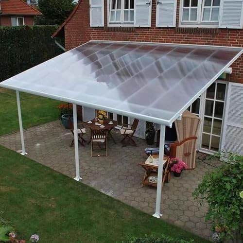 Polycarbonate Roofing Sheets 2x23ft Clear Acrylic Panels for Greenhouse UV Protection Outdoor Awning Rainproof Roof Cladding Easy to Cut Glass Replacement