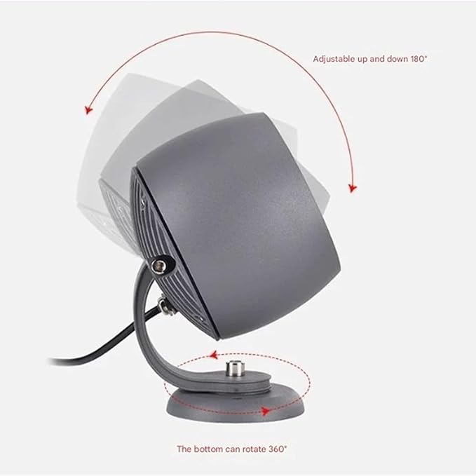 Rotation Spotlight - LED Floodlights AC85-265V Lawn Park Tree Lamps IP65 Waterproof Outdoor Decorative Round Flood Lamp for Garden Villas Path Landscape Lighting(WhiteB-20W(AC85-265V))