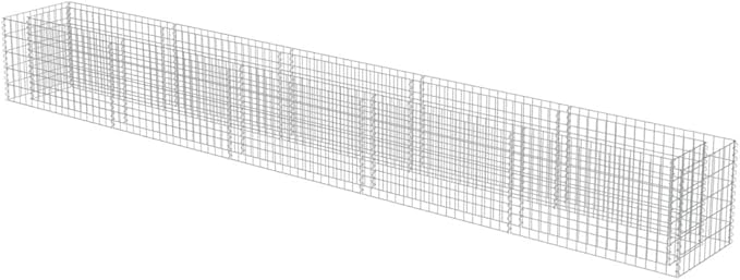 Gabion Raised Bed Gardening Box Patio planters Garden beds Outdoor Raised Flower Bed Suitable for Nursery Orchard Arboretum Corridor Galvanized Steel 177.2x19.7x19.7