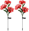 Plant Growing Lamps 2 Pack Hydrangea Flower Solar Led Light Outdoor Garden Lawn Lamps for Garden and Vegetable Patch Patio Country House Decoration(Red-2 Pack)