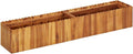 Wooden Raised Garden Planter Bed Solid Acacia Wood Slatted Design Patio Flower Plant Vegetable Bed Lawn Backyard Outdoor Patio DIY Decor 59x11.8x9.8
