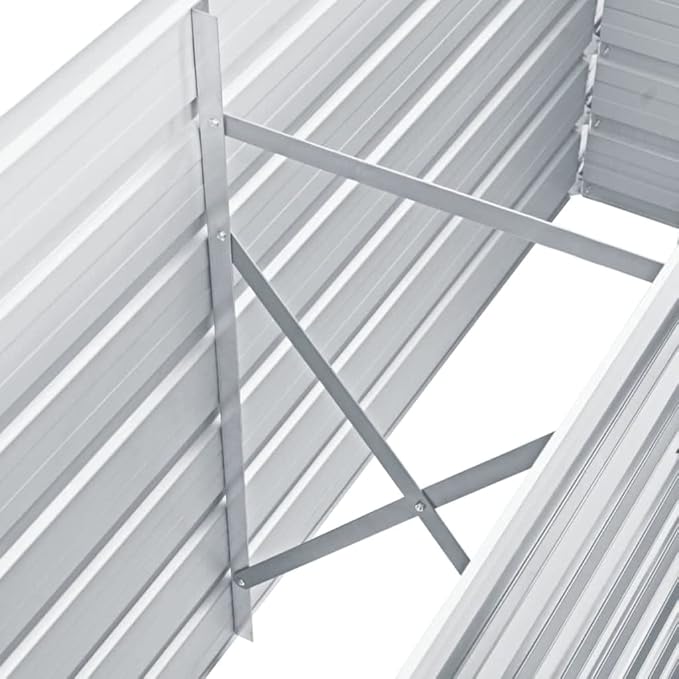 Garden Raised BedTomato Planter BoxBackyard Patio Planter Racks Raised Beds Ideal for Growing Flowers Porch and Fruits Herbs Galvanized Steel 63X15.7X31.3 Gray