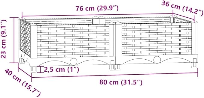 Raised Bed Brown Polypropylene Medium Durable Raised Bed Gardening Pots &amp Planters 316512