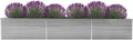 Garden Raised Bed Galvanized Steel 189x31.5x17.7 Gray