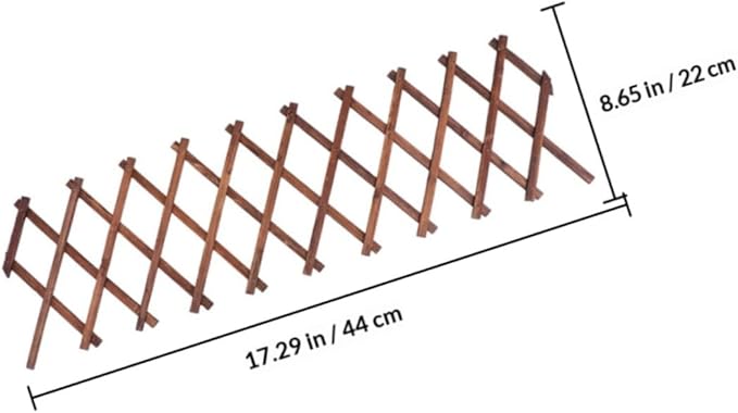 Carbonized Wood Expandable Garden Trellis 44cm X 22cm Thickened 0.9cm Plant Climb Support for Outdoor Vines and Climbing Plants