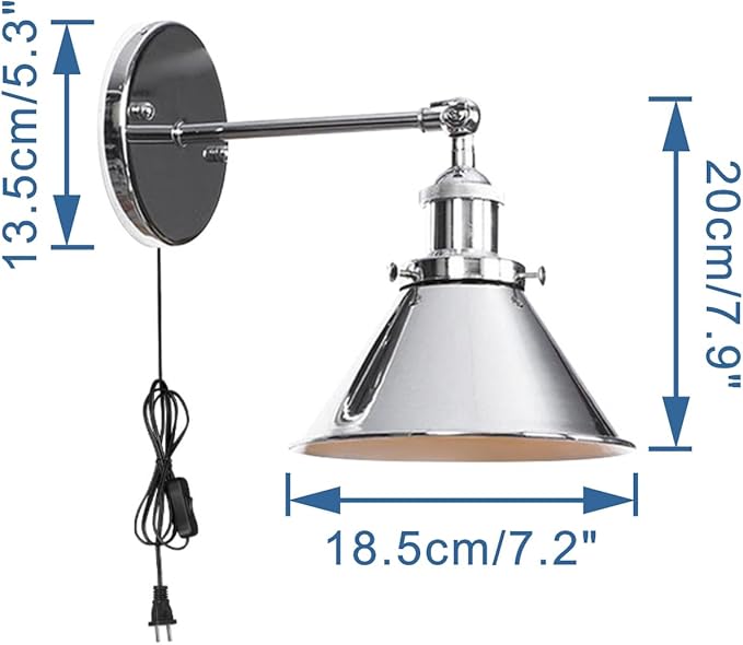 2-Pack Hook Type Wall Mounted Plant Light for Indoor Growing Full Spectrum 4500K 10W Adjusted Angle &amp Light Beam Range 15°-60° Vintage Silver Metal Wall Lamps for Plants Flowers