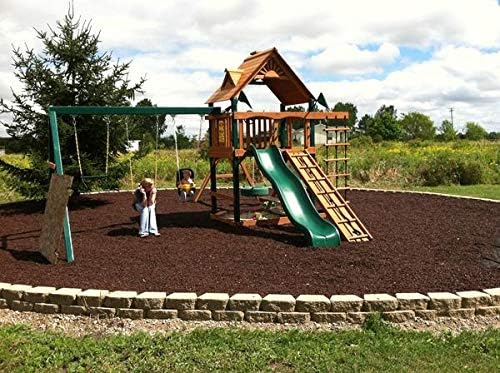 Playsafer Rubber Mulch Nuggets Protective Flooring for Playgrounds Swing-Sets Play Areas and Landscaping (40 LBS - 1.55 CU. FT. Brown)