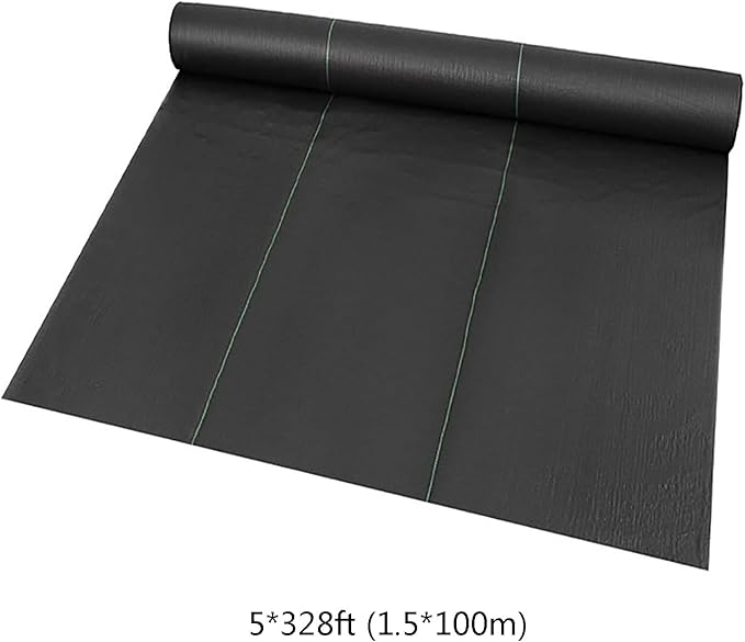 Weed Control Fabric UV Resistant Ground Cover Membrane Garden Underlay Weed Barrier Weed Barrier Mat Ideal for Use in Patios Garden Flower Beds Landscaping(1.5 * 100m)