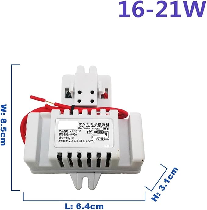 CAARLA Electronic Ballast 2D Lamp Dedicated Electronic Ballast Tube Integrated Rectifier 16W 21W 38W 55W for Four-pin Lamps(16W)