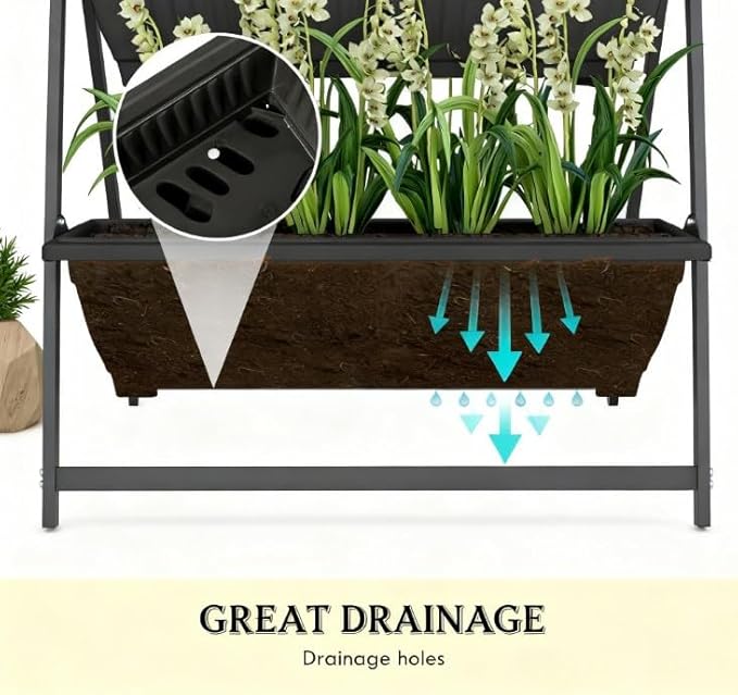 Outdoor Plant Stand Grow Container for Vegetable Flowers4 Tier Vertical Raised Garden Planter with 4 Boxes