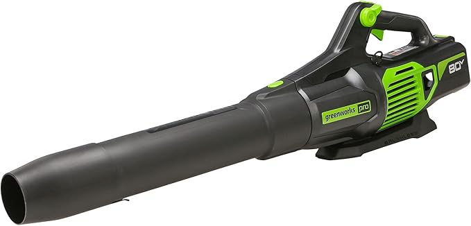 Greenworks 80V (730 CFM / 170 MPH) Cordless Brushless Axial Leaf Blower Everyday Yard Cleanup for Driveways &amp Patios Lightweight Battery and Charger not included