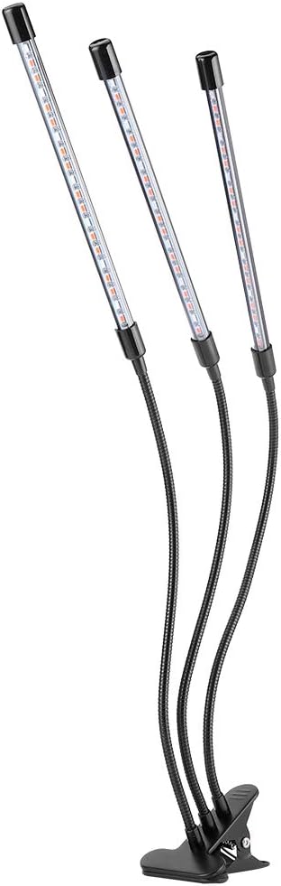 YWBL-WH 30W USB 3 Tubes Flexible LED Grow Light Full Spectrum Growing Lamp Adjustable Three-Head Indoor Light for Plants and Flowers with Flexible Gooseneck
