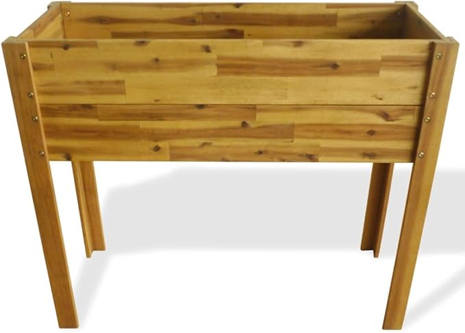 Wooden Raised Garden Raised Bed Solid Acacia Wood Planter Box Stand for Backyard Patio Balcony Elevated Garden Box for Vegetable Flower Herb
